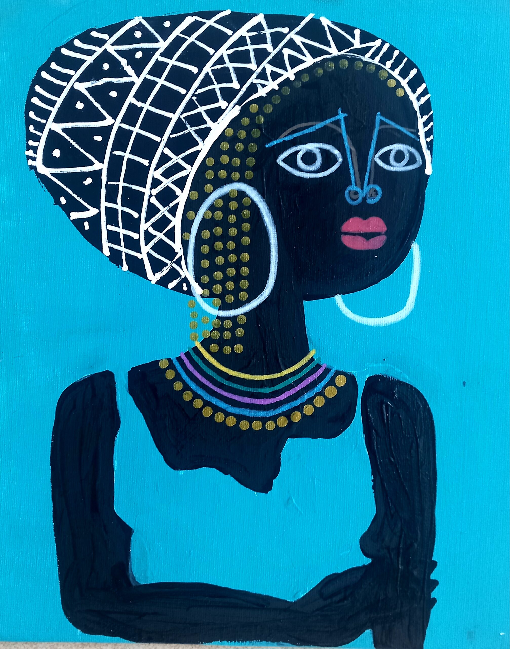 Blue Queen, 9 x 12 inches, canvas, by Easton, 2026
